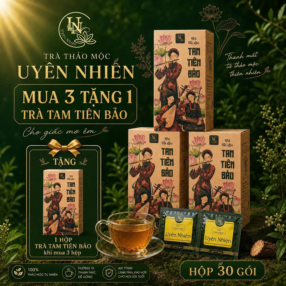 Mua 3 tặng 1 Trà Tam Tiên Bảo